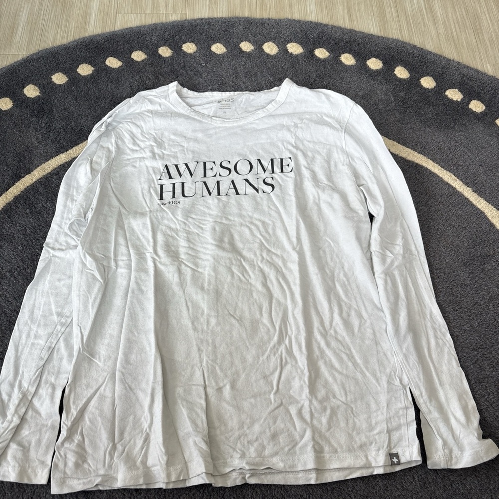 Figs White Long Sleeve Shirt - Awesome Humans